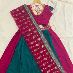 Green and Pink Lehenga